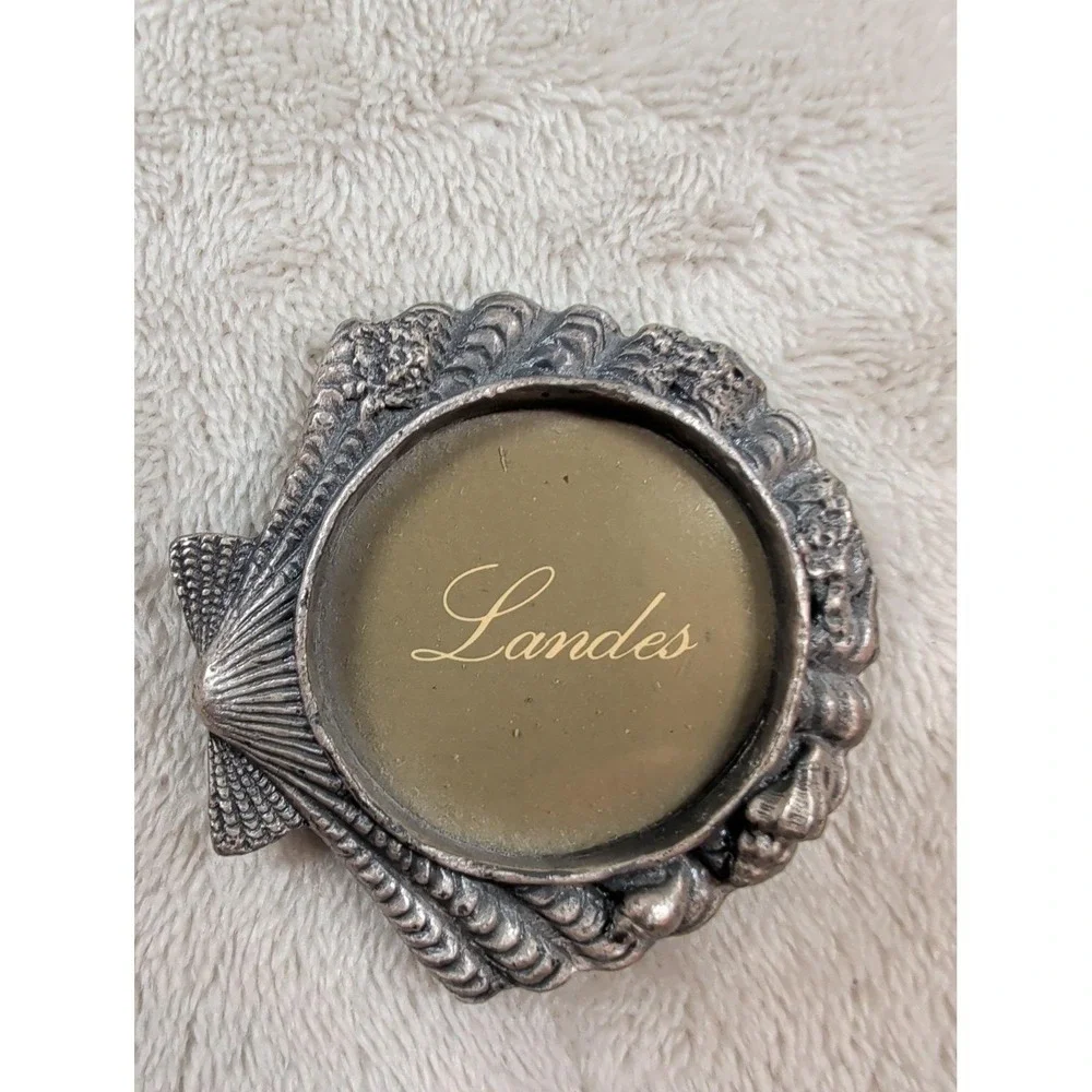Vintage Landes Miniature Picture Frames Set of 4‎ Seashell Nautical Silver Tone